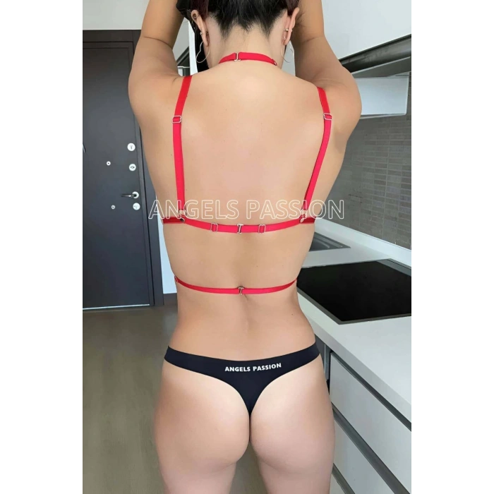 Şık Lastik Harness Sütyen - 143