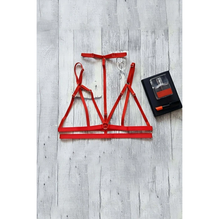 Şık Lastik Harness Sütyen - 143