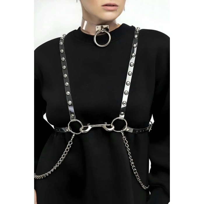 Şık - Şeffaf Kemer Ve Choker Takım - 826