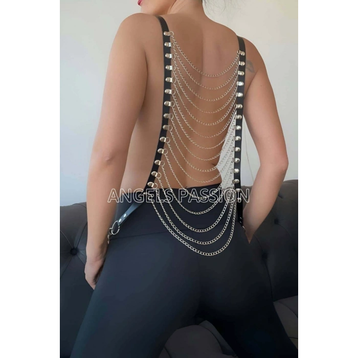 Sırt Zincir Detaylı Seksi Harness - 399