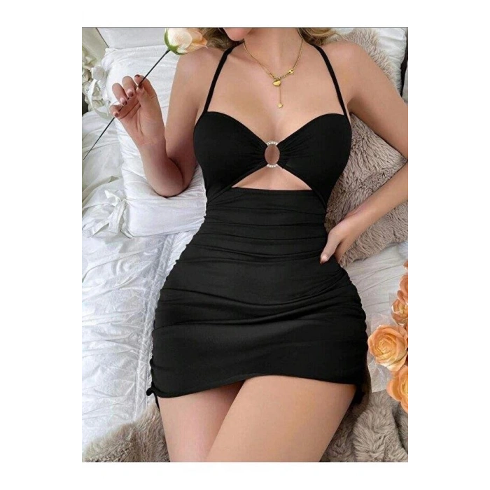 Siyah Fantezi Elbise 5074