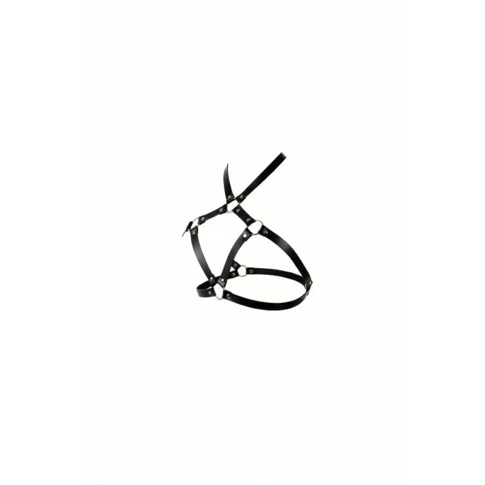 Siyah Göğüs Harness Metal Halka Detaylı - 231