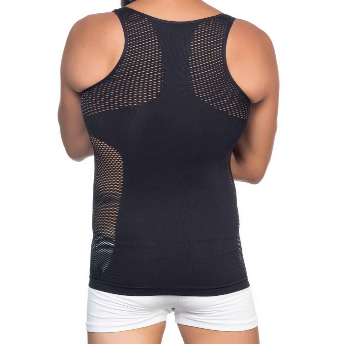 Siyah Seamless Fileli Erkek Korse Atlet