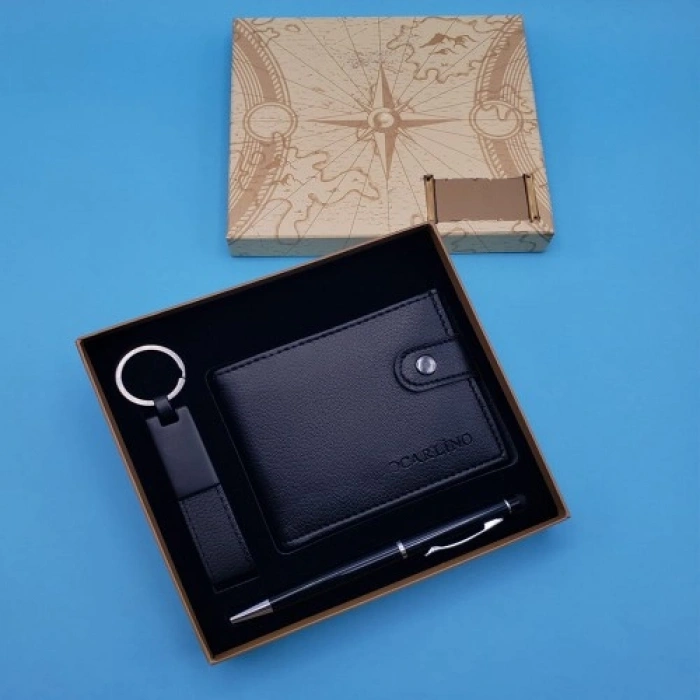 Siyah Touchpen Kalem Anahtarlık ve Cüzdan