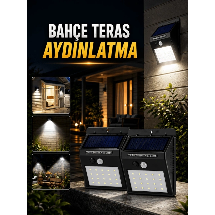 Solar Lamba Giriş, Bahçe Yol Avlu Hareket Sensörlü Led