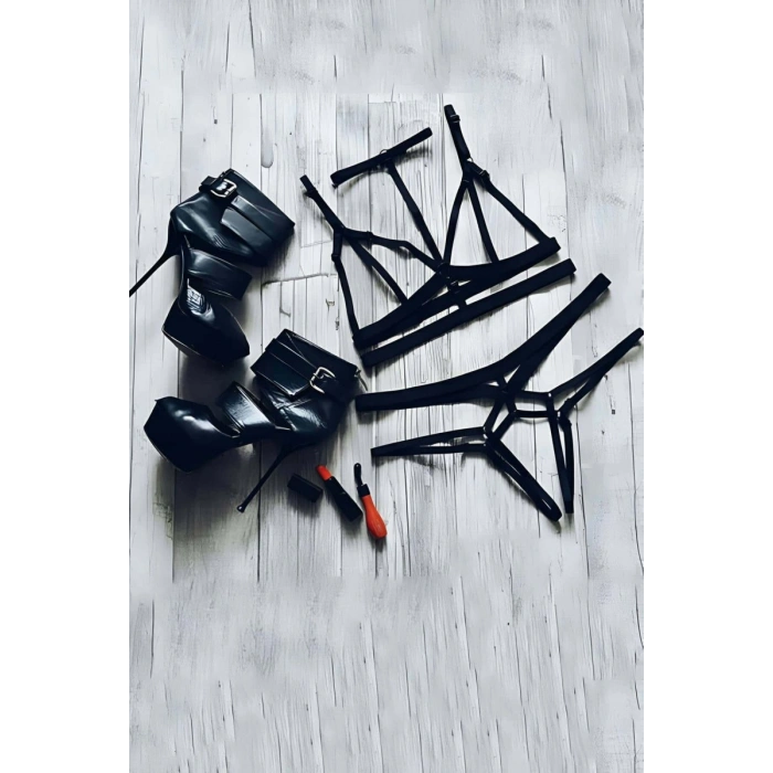 Sütyen - String Lastik Harness Takım - 144