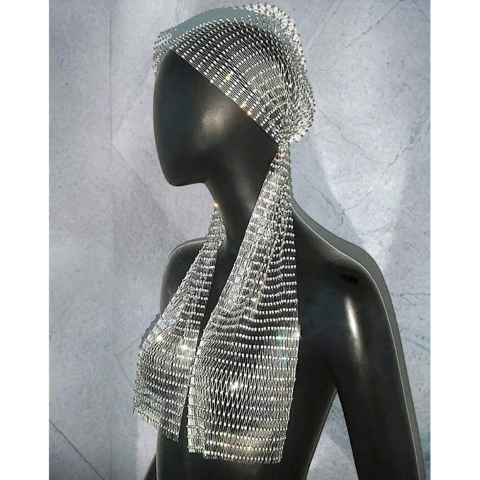 Taşlı Kafa Aksesuarı Kristal Bandana