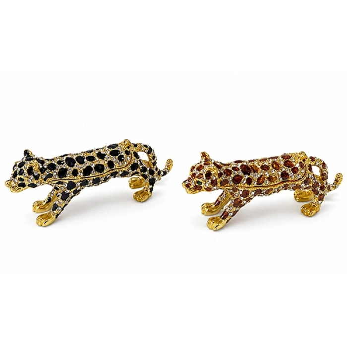 Taşlı Leopar Figürü Tekli Biblo