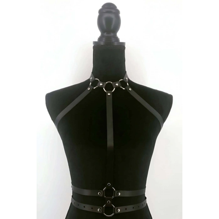 Tasma Ve Bel Detaylı Şık Deri Harness - 545