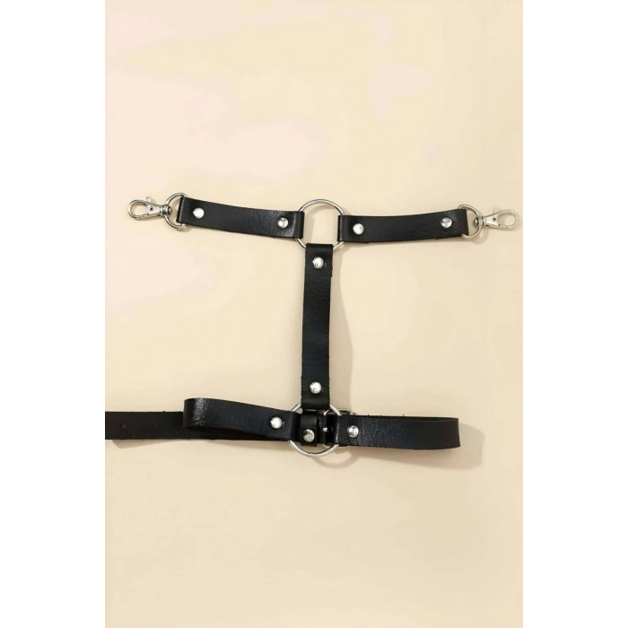 Tek Bacak Deri Jartiyer Harness - 962