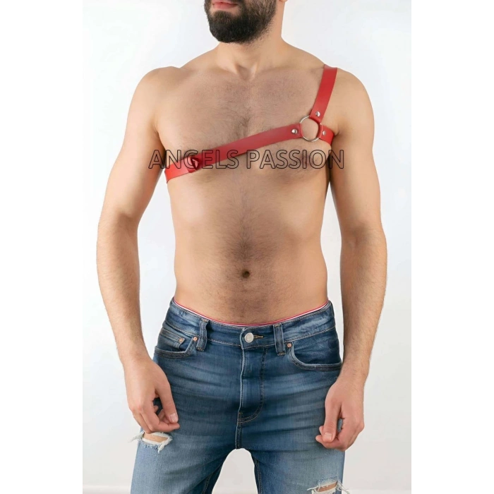Tek Omuz Seksi Deri Erkek  Harness - m3