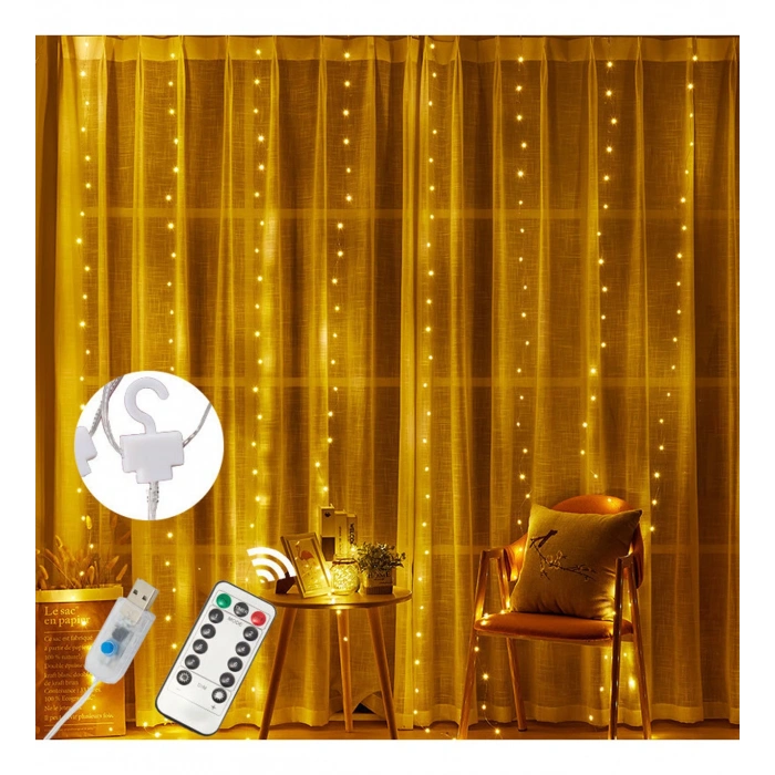 Tel Perde Led 3*3m 300 Led Gün Işığı