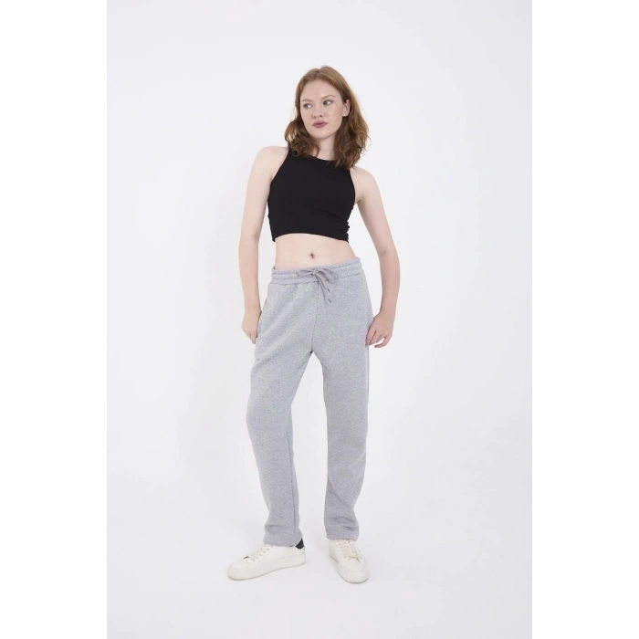 Üç İplik Basic Eşofman Pantolon - Gri