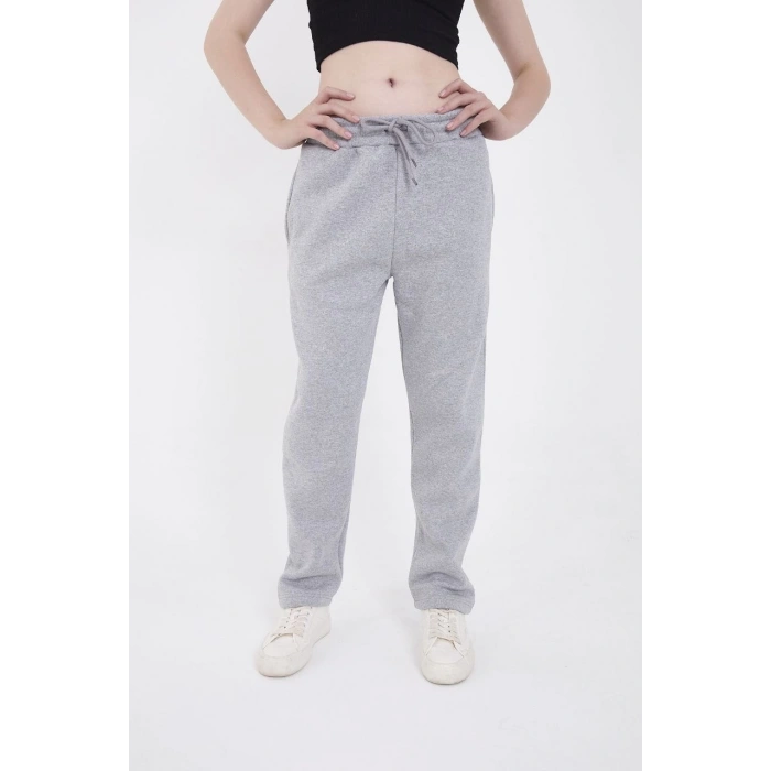 Üç İplik Basic Eşofman Pantolon - Gri