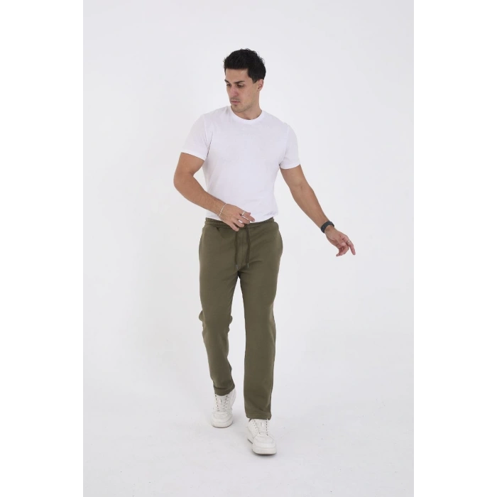 Üç İplik Basic Eşofman Pantolon - Haki