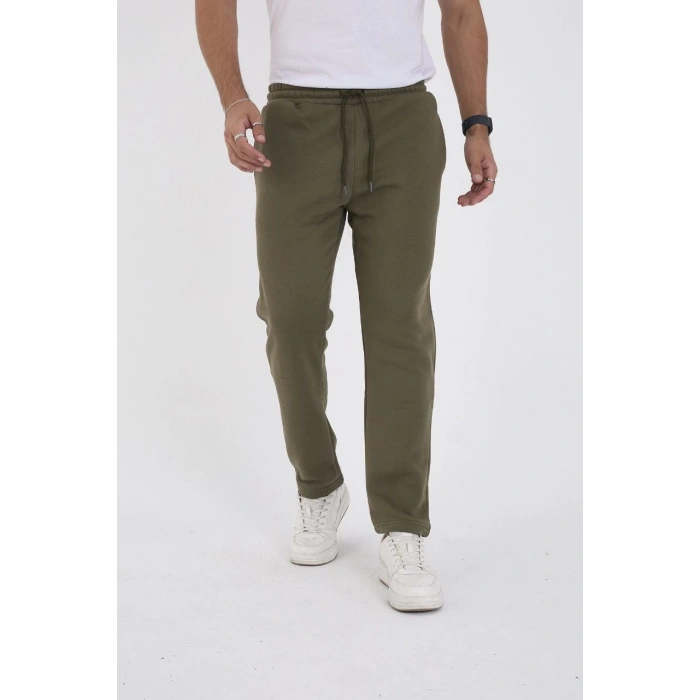 Üç İplik Basic Eşofman Pantolon - Haki