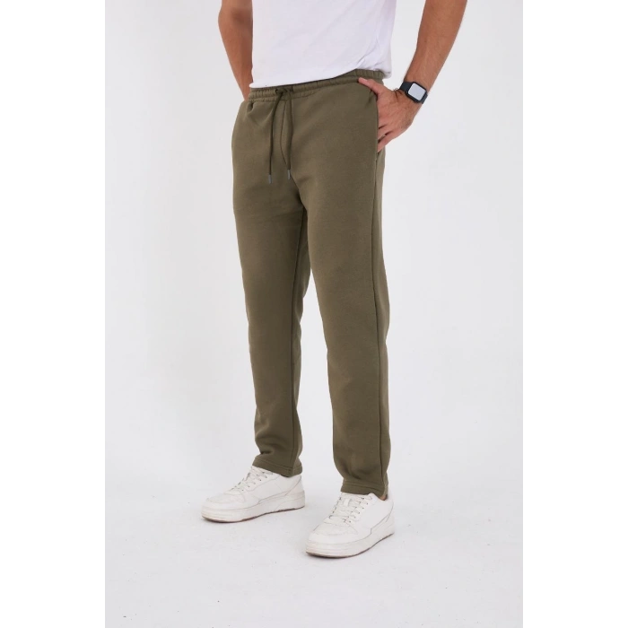 Üç İplik Basic Eşofman Pantolon - Haki