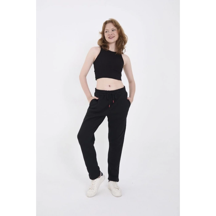 Üç İplik Basic Eşofman Pantolon - Siyah