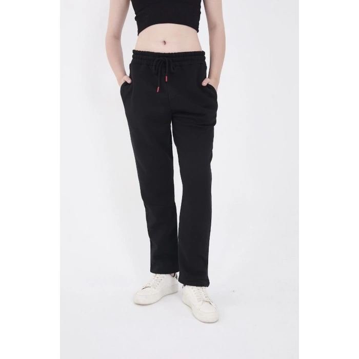 Üç İplik Basic Eşofman Pantolon - Siyah