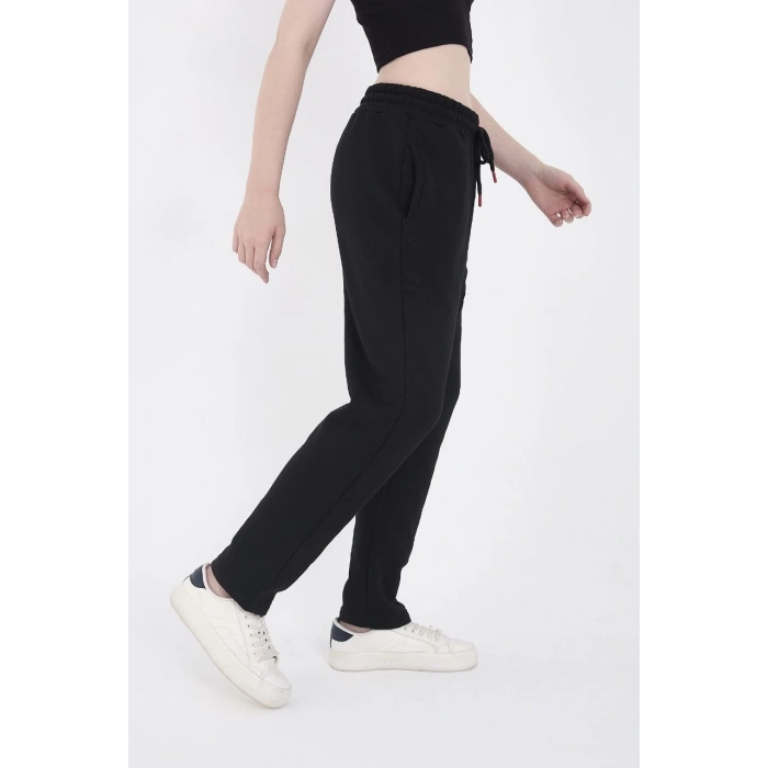 Üç İplik Basic Eşofman Pantolon - Siyah