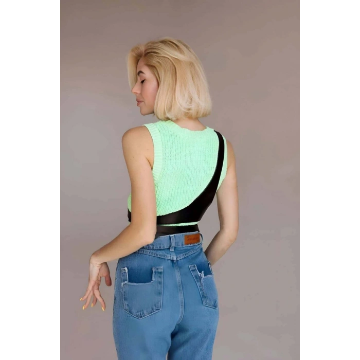 Üçgen Giysi Göğüs Kemeri, Tek Omuzdan Askılı Deri Harness - 1120