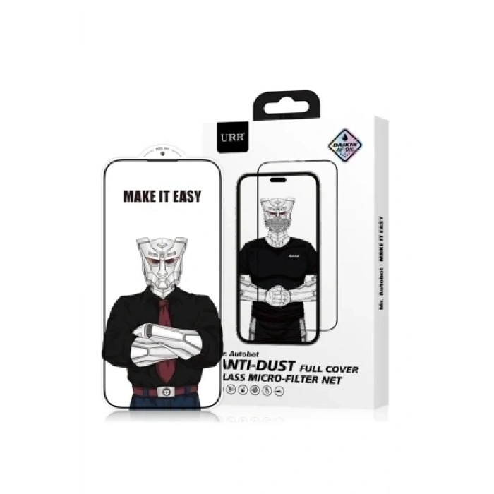 URR Apple iPhone 15 Pro Max Lazer Antidust Cam Ekran Koruyucu - Siyah