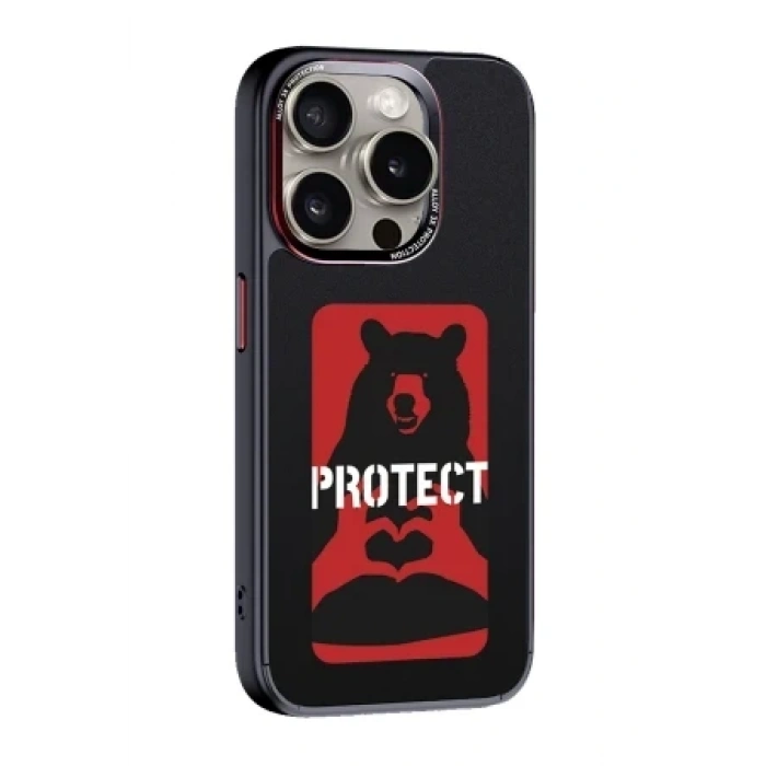 URR Apple iPhone 15 Pro Max NFC Smart Case Akıllı Kapak - Lacivert