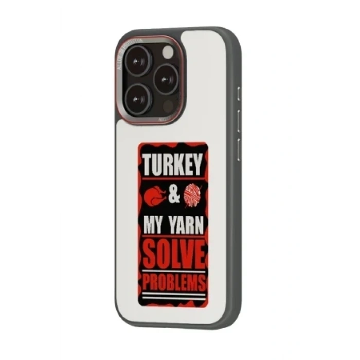 URR Apple iPhone 15 Pro Max NFC Smart Case Akıllı Kapak - Siyah