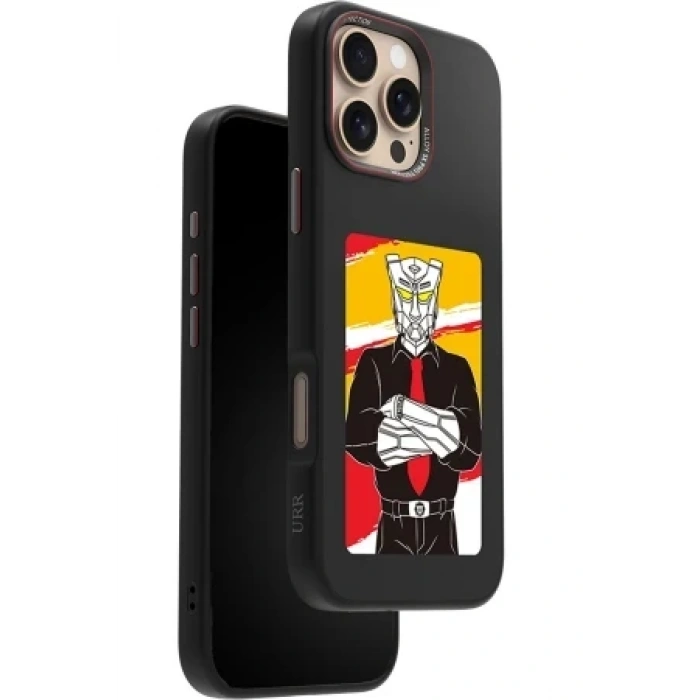 URR Apple iPhone 16 Pro Max NFC Smart Case Akıllı Kapak - Siyah