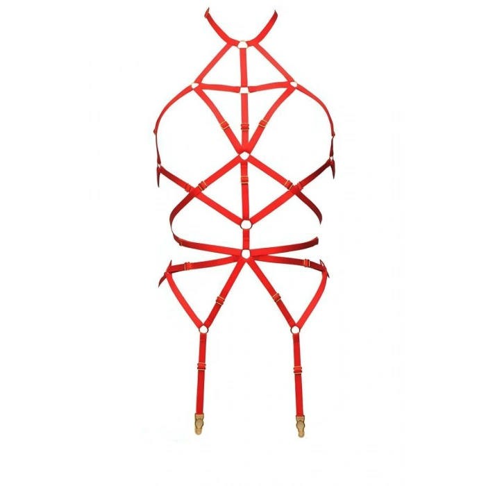 Vücudu Saran Seksi Jartiyer Harness - 151