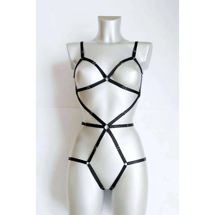 Vücudu Seksi Gösteren Lastik Harness - 371
