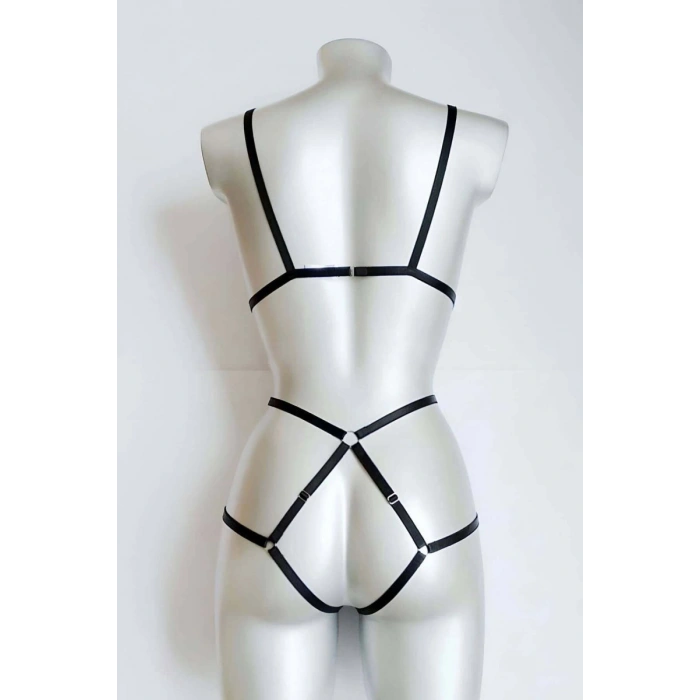 Vücudu Seksi Gösteren Lastik Harness - 371