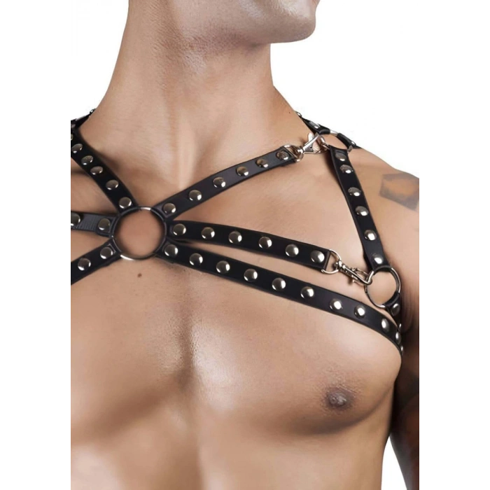 Zımba Detaylı Seksi Erkek  Üst Harness - m66