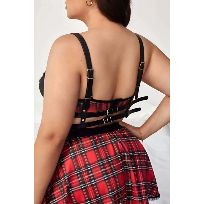 Zincir Detaylı Deri Göğüs Harness - 808