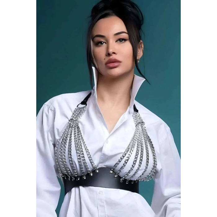 Zincirli Göğüs Seksi Harness - 964