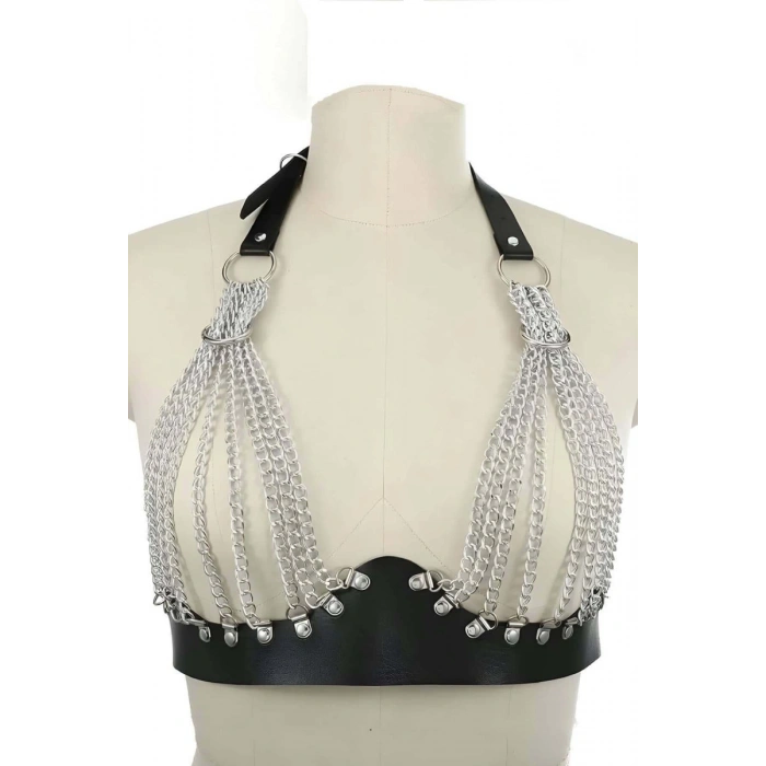 Zincirli Göğüs Seksi Harness - 964