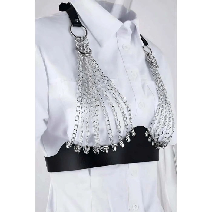 Zincirli Göğüs Seksi Harness - 964