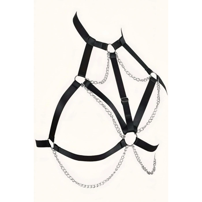 Zincirli Lastik Göğüs Harness - 818