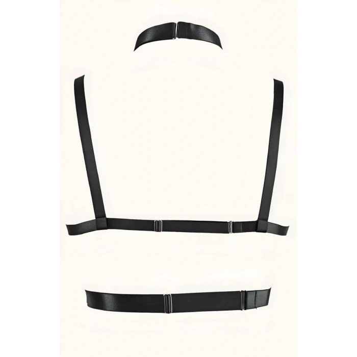 Zincirli Seksi Lastik Göğüs Harness - 926