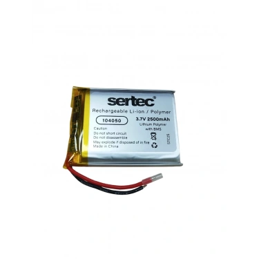 104050 3.7V 2500mAh Li-Polymer Pil (Devreli/1.5A)
