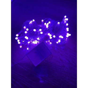 10m 100 Led Damla Uçlu Pembe Işık Şeffaf Kablo