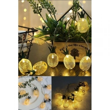 2m 10 Led 2 Kademeli Ananas Led Işık Pilli