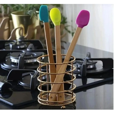 3 adet ısıya dayanıklı bambu spatula