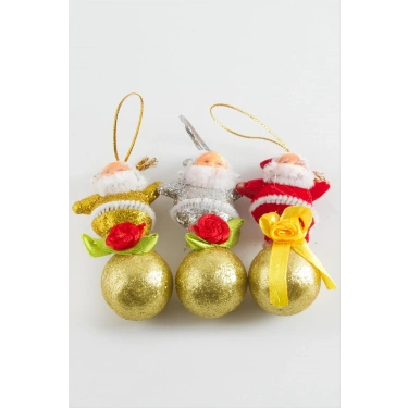 3 Adet Noel Baba Yılbaşı Ağaç Süsü