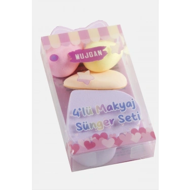 4 Adet Kalp Makyaj Süngeri