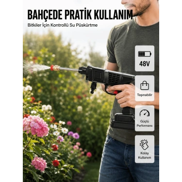 48V Şarjlı Basınçlı Yıkama Cihazı Köpük Hazneli 2025 Orijinal Model