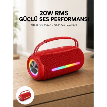 Usb/sd/aux Girişli Hoparlör – 10 W × 2 Çift Sürücü