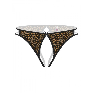 Ağı Açık Leopar Desenli Fantezi Külot String