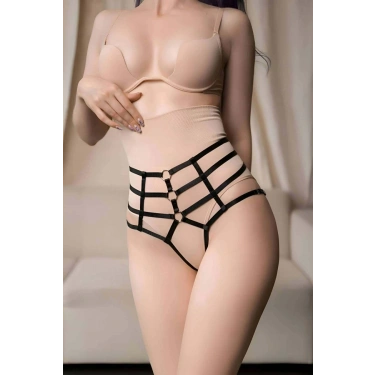 Ağı Açık Yüksel Bel String Lastik Harness - 1211