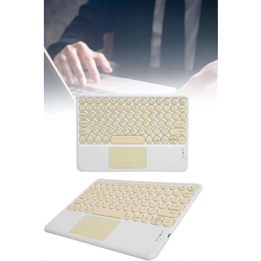 Android Ve İos Uyumlu Bluetooth Klavye Touchpad Slim Kablosuz Wifi Q Klavye